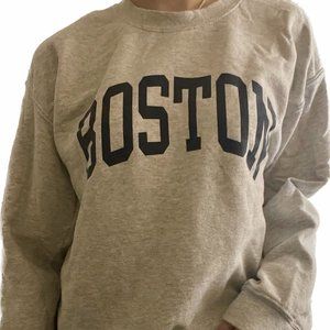 Brandy Melville | Grey Boston Crewneck Sweatshirt | Size OS